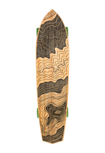 Diamond Tail Cruiser Skateboard in Bamboo - Ash in Olive and Black