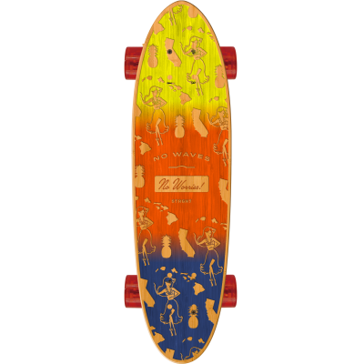 Classic Cruiser Skateboard in Bamboo - Hula Love Design