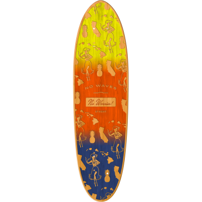 Classic Cruiser Skateboard in Bamboo - Hula Love Design - (Deck Only)