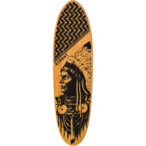 Classic Cruiser Skateboard in Bamboo - Skates with Wolves Design (Deck Only)