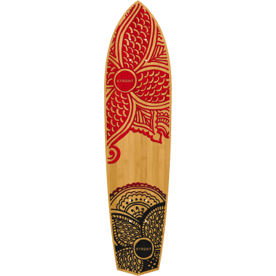 Diamond Tail Cruiser Skateboard in Bamboo - Pua Design (Deck Only)