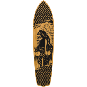 Diamond Tail Cruiser Skateboard in Bamboo - Skates with Wolves Desgin (Deck Only)