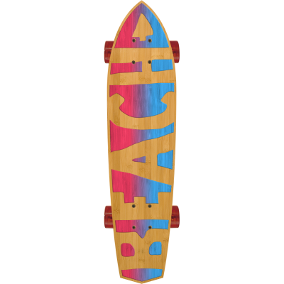 Diamond Tail Cruiser Skateboard in Bamboo - Beach Cruiser Design