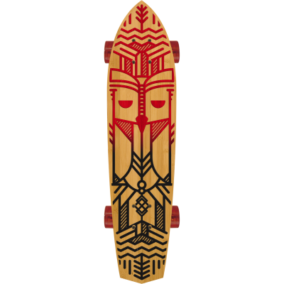 Diamond Tail Cruiser Skateboard in Bamboo - Owl Design