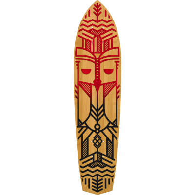 Diamond Tail Cruiser Skateboard in Bamboo - Owl Design - (Deck Only)