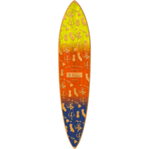 Pin Tail Cruiser Skateboard in Bamboo - Hula Love Design - (Deck Only)