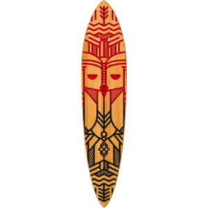 Pin Tail Cruiser Skateboard in Bamboo - Owl Design - (Deck Only)