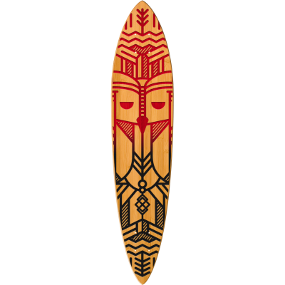 Pin Tail Cruiser Skateboard in Bamboo - Owl Design - (Deck Only)