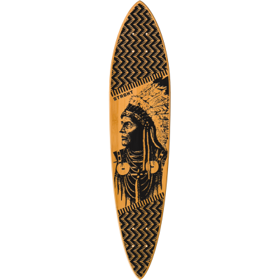 Pin Tail Cruiser Skateboard in Bamboo - Webby Design (Deck Only)